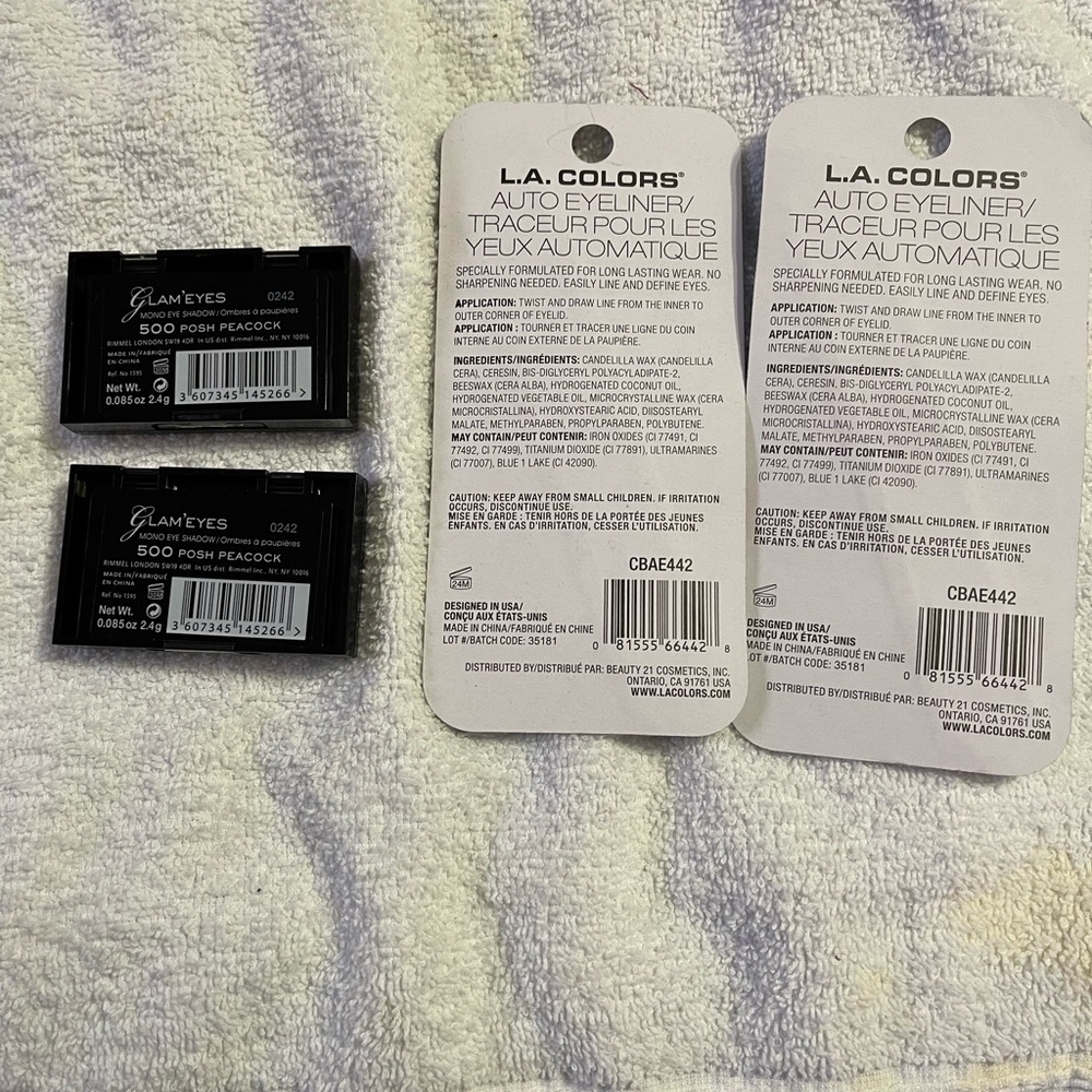 L.A. Colors Auto Eyeliner Duo in Navy and 2. Rimmel Powder Eyeshadows. New! - Picture 2 of 4